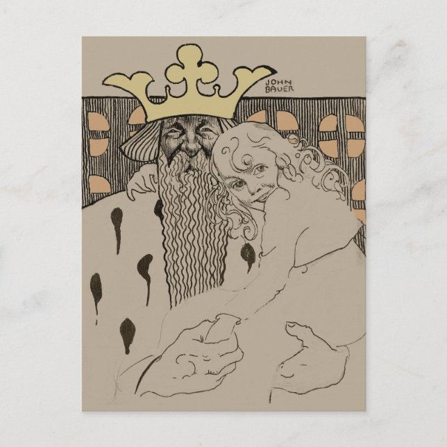 John Bauer, Linda Gull och den gamle, 1905 Postcard (Front)