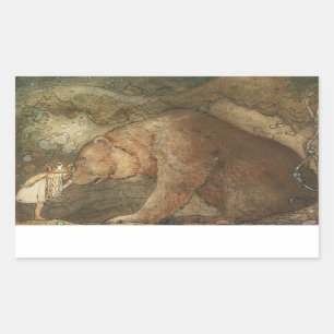 John Bauer - Poor Little Basse Rectangular Sticker
