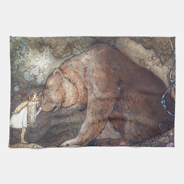 John Bauer Poor Little Basse Tea Towel (Horizontal)