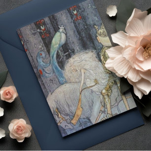 John Bauer Princess in the Forest Vintage Art Postcard