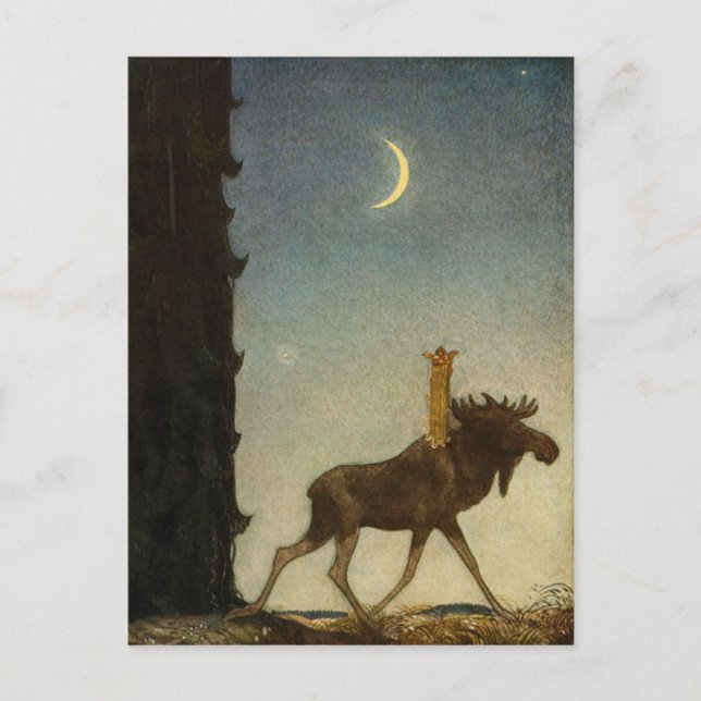 John Bauer - Tavstarr on Skutt Postcard (Front)