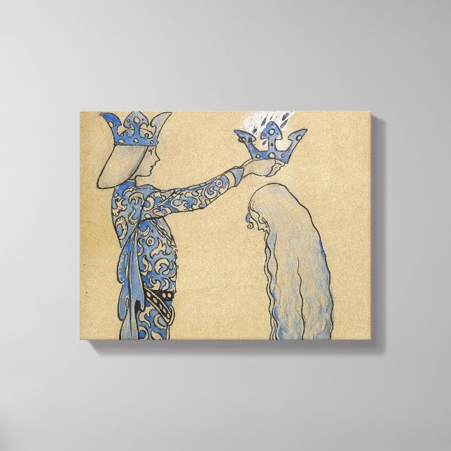 John Bauer - Then Put the Prince a Crown of Gold Canvas Print (Front)