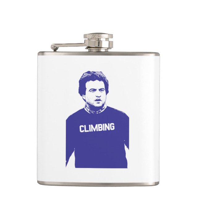 John Belushi Climbing Hip Flask (Front)