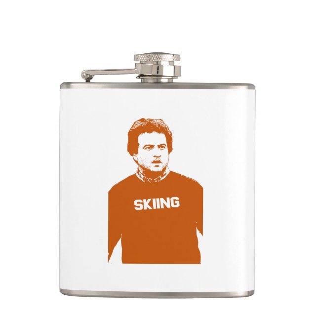 John Belushi Skiing Hip Flask (Front)