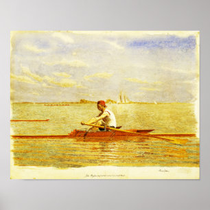 John Biglin in a Single Scull by Thomas Eakins Poster