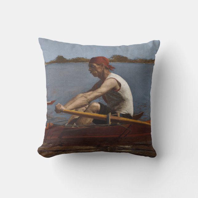 John Biglin in a Single Scull Cushion (Front)