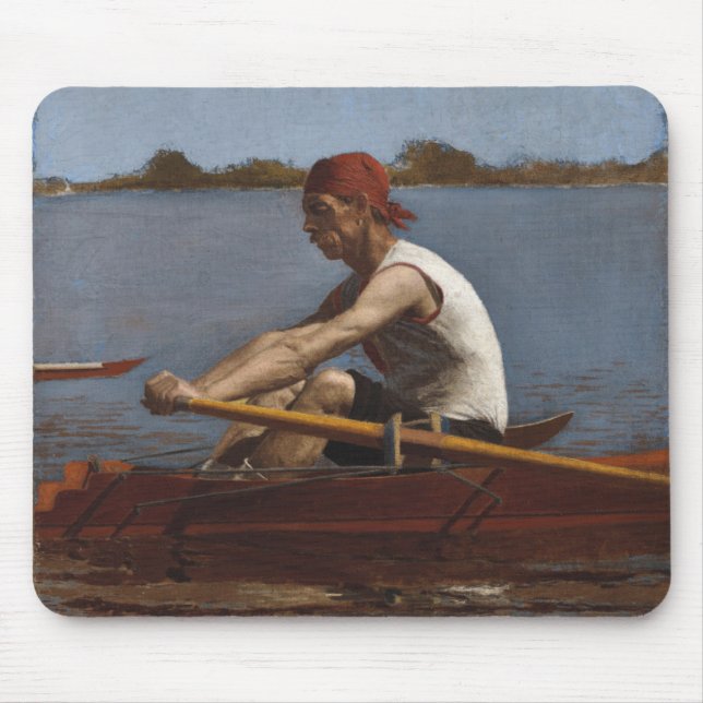 John Biglin in a Single Scull Mouse Mat (Front)