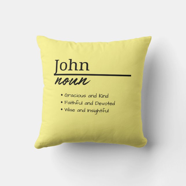 John, Boy Personalised Name Definition Cushion (Back)
