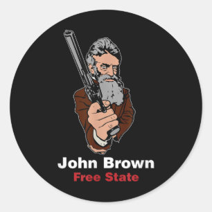 John Brown Abolitionist Bleeding Kansas Free State Classic Round Sticker