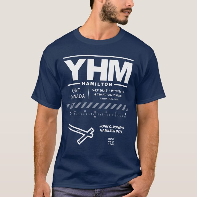 John C. Munro Hamilton Intl Airport YHM T-Shirt (Front)