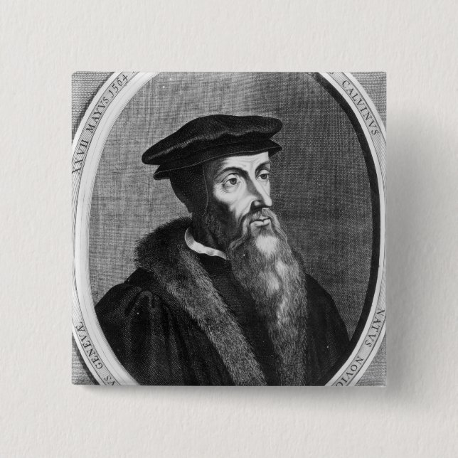 John Calvin 15 Cm Square Badge (Front)