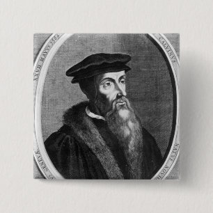 John Calvin 15 Cm Square Badge