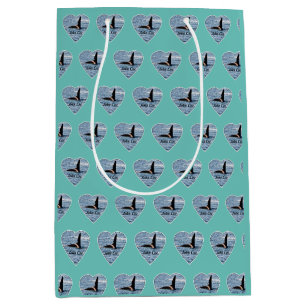 John Coe Orca Personalised Marine Life Teal Medium Gift Bag