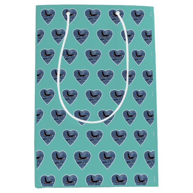 John Coe Orca Personalised Marine Life Teal Medium Gift Bag (Front)