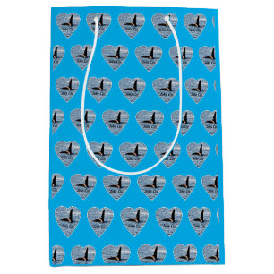 John Coe Orca Whale Customisable Ocean Blue Design Medium Gift Bag