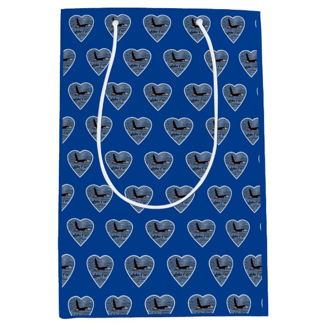 John Coe Orca Whale Personalised Navy Medium Gift Bag (Front)