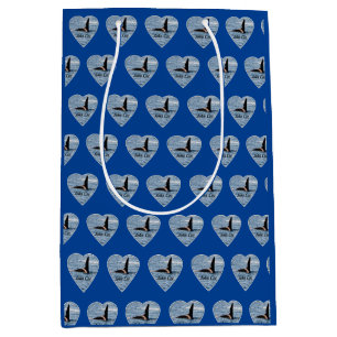 John Coe Orca Whale Personalised Ocean Navy Medium Gift Bag