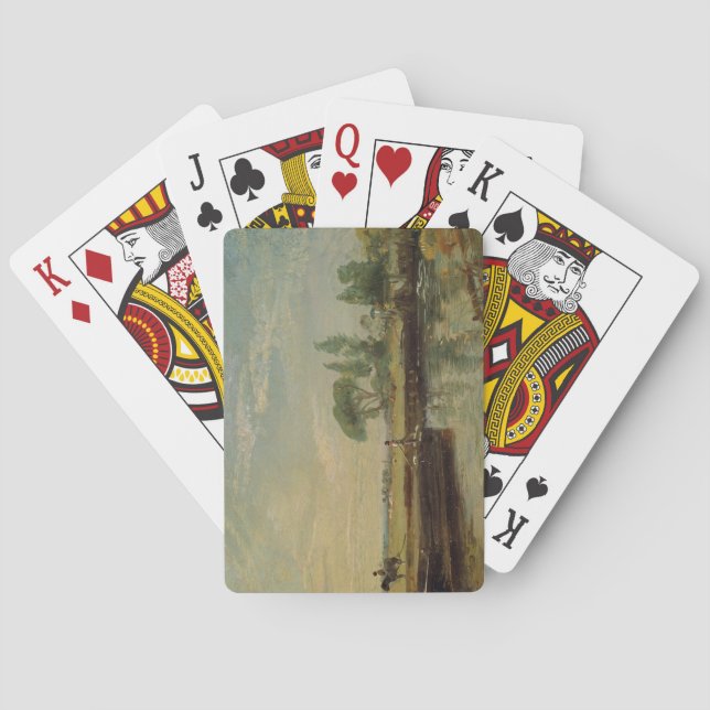 John Constable | A Barge below Flatford Lock, c.18 Playing Cards (Back)