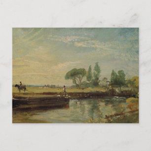 John Constable   A Barge below Flatford Lock, c.18 Postcard