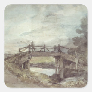 John Constable   A Bridge over the Stour Square Sticker