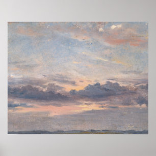 John Constable - A Cloud Study, Sunset Poster
