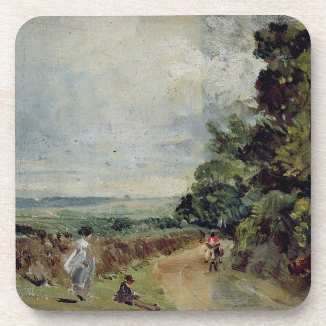 John Constable | A Country road with trees and fig Coaster (Front)