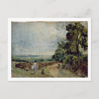 John Constable | A Country road with trees and fig Postcard