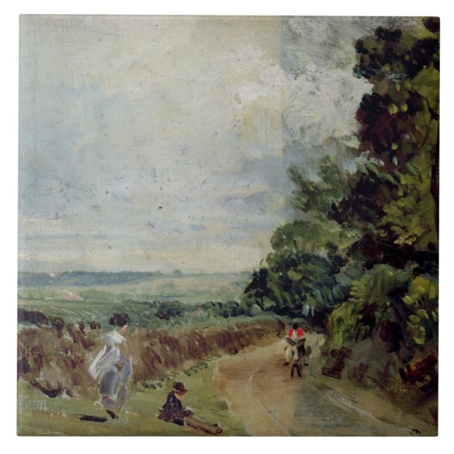 John Constable | A Country road with trees and fig Tile (Front)