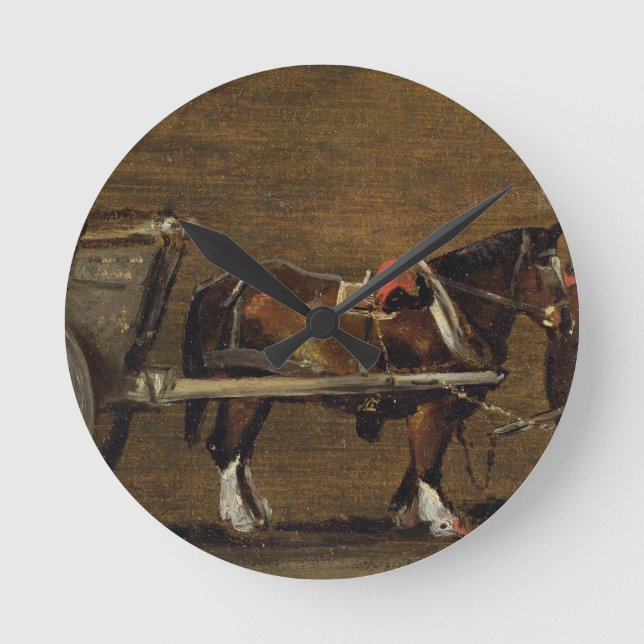 John Constable | A Farm Cart with two Horses in Ha Round Clock (Front)