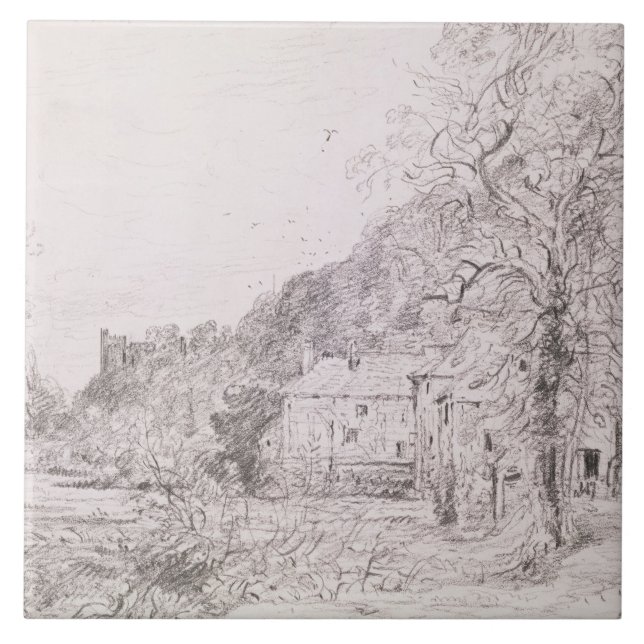 John Constable | Arundel Mill and Castle, 1835 (dr Tile (Front)