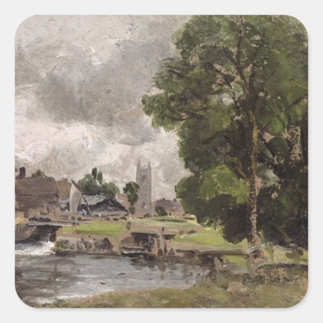 John Constable | Dedham Lock and Mill Square Sticker (Front)