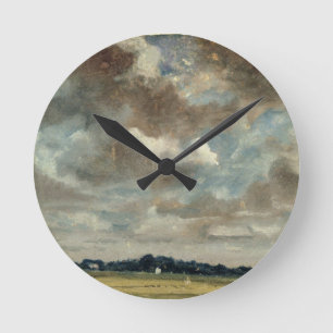 John Constable   Extensive Landscape with Grey Clo Round Clock