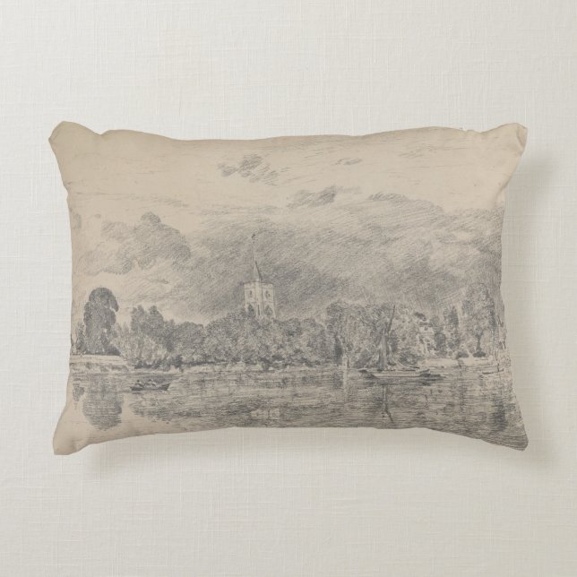 John Constable - Fulham Church Decorative Cushion (Front)