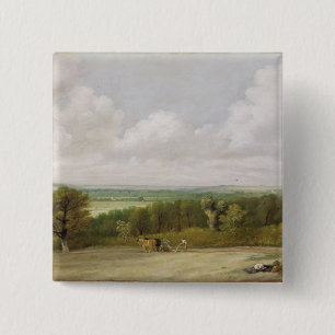 John Constable   Landscape: Ploughing Scene in Suf 15 Cm Square Badge
