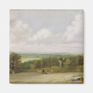 John Constable   Landscape: Ploughing Scene in Suf Magnet