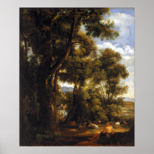 John Constable Landscape with Goatherd and Goats Poster