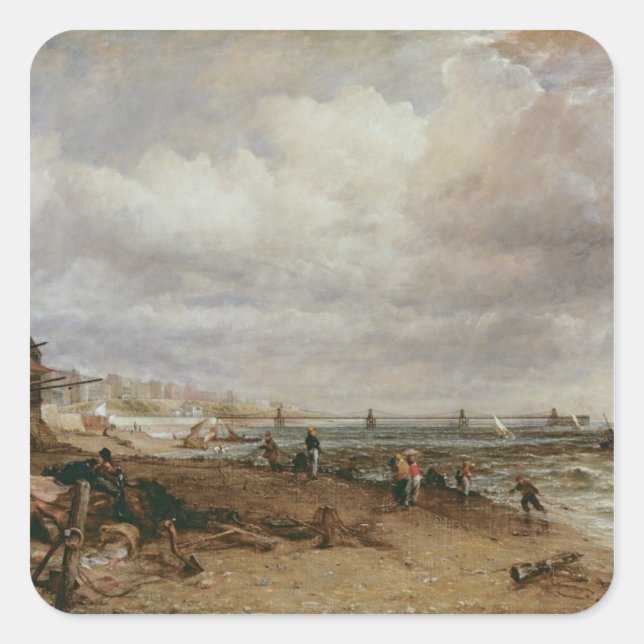John Constable | Marine Parade and Old Chain Pier, Square Sticker (Front)