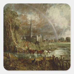 John Constable   Salisbury Cathedral From the Mead Square Sticker