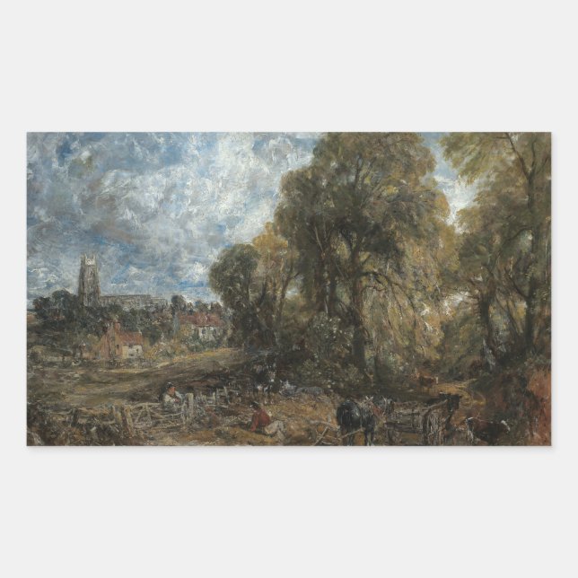 John Constable - Stoke-by-Nayland Rectangular Sticker (Front)