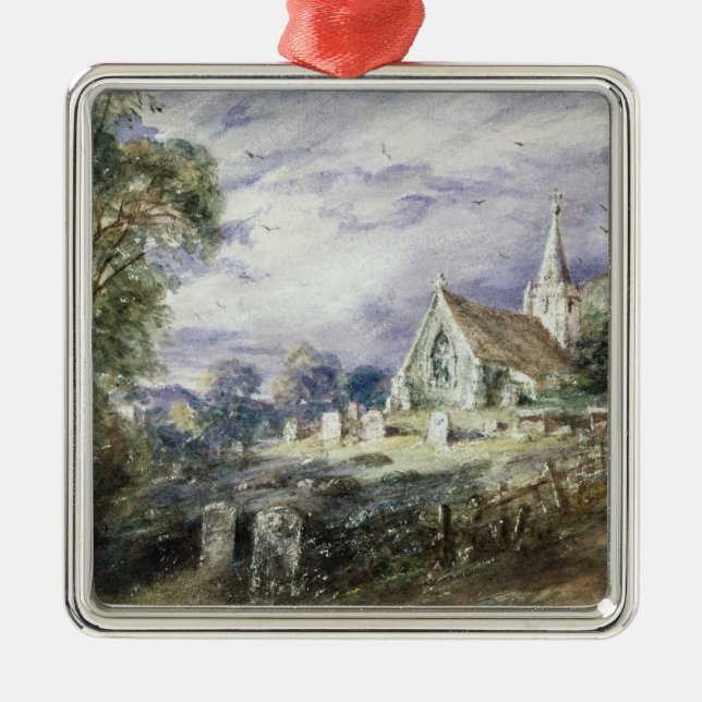 John Constable | Stoke Poges Church Metal Tree Decoration (Front)