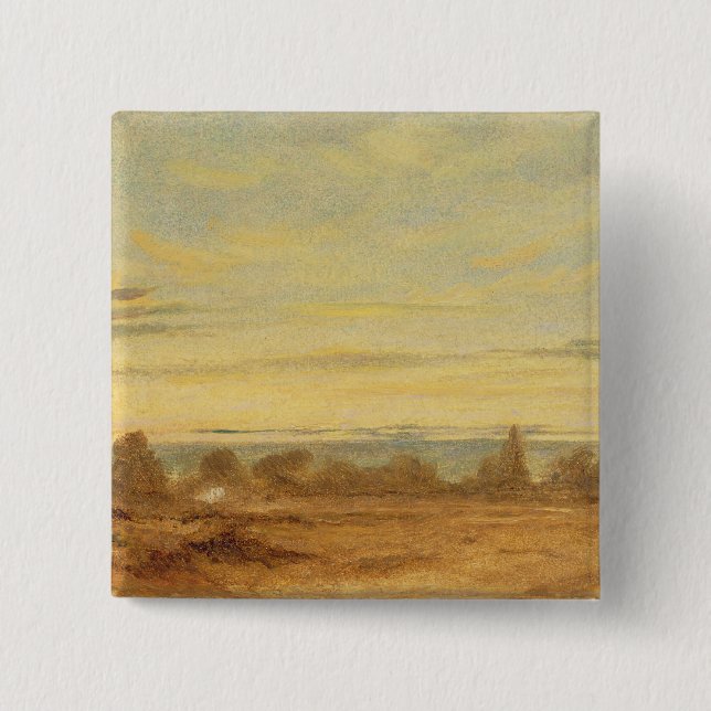 John Constable | Summer - Evening Landscape (oil o 15 Cm Square Badge (Front)