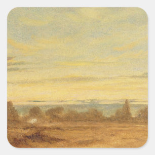 John Constable Summer - Evening Landscape (oil o Square Sticker