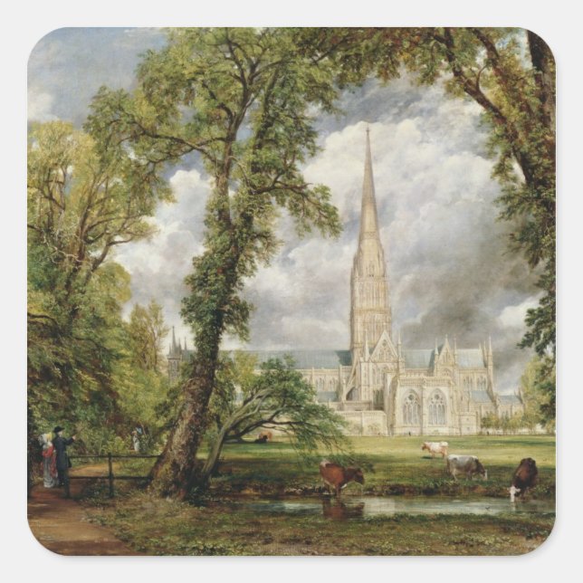 John Constable | View of Salisbury Cathedral from  Square Sticker (Front)