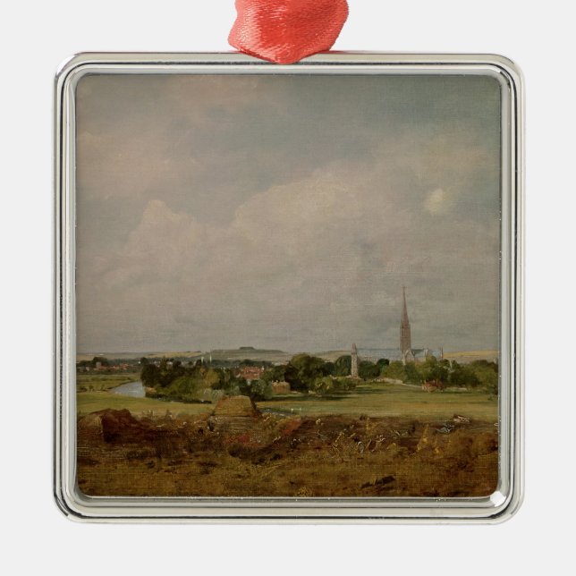 John Constable | View of Salisbury Metal Tree Decoration (Front)