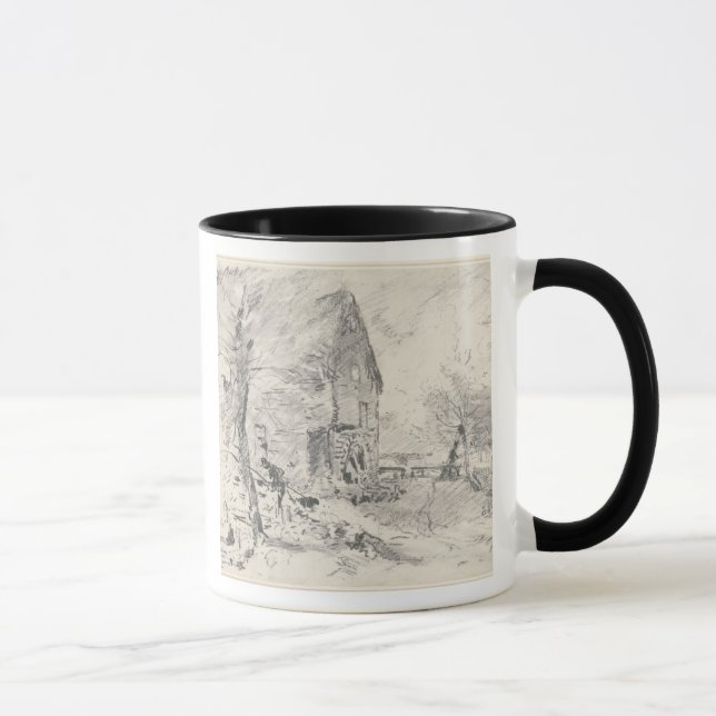John Constable | Watermill at Newbury (pencil) Mug (Right)
