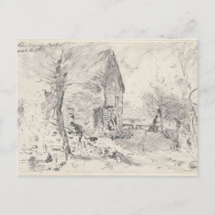 John Constable Watermill at Newbury (pencil) Postcard