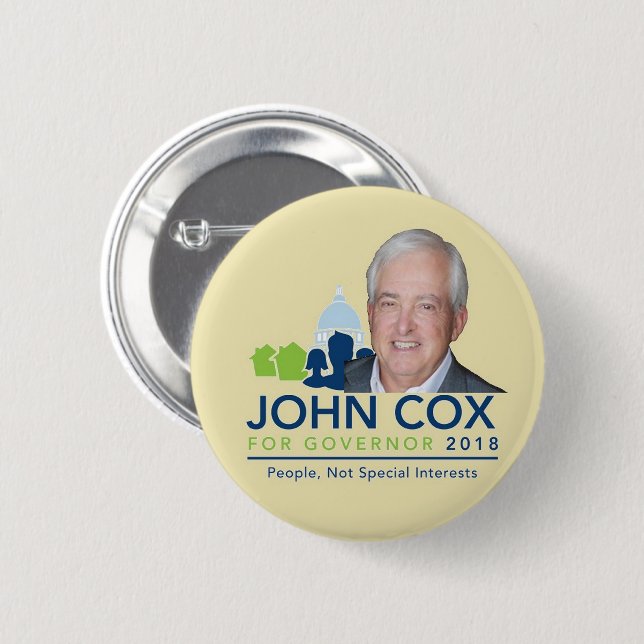 John COX Governor 2018 6 Cm Round Badge (Front & Back)