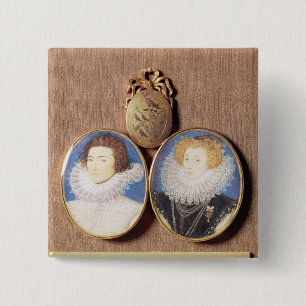 John Croker and his wife Frances 15 Cm Square Badge
