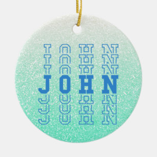 John Custom Boy Name Ceramic Tree Decoration