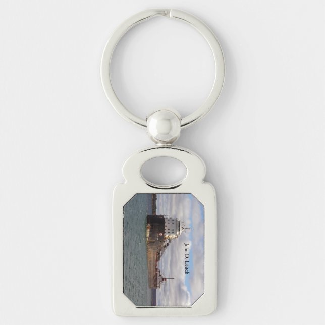 John D. Leitch metal key chain (Front)